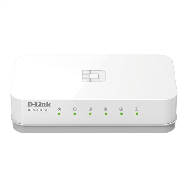 D-Link DES 1005C - Switch - unmanaged - 5 x - Desktop - Interruttore - 0,1 Gbps