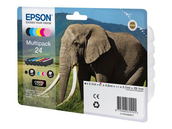 Epson Elephant Multipack 6-colours 24 Claria Photo HD Ink - Resa standard - Nero - Ciano - Ciano chi