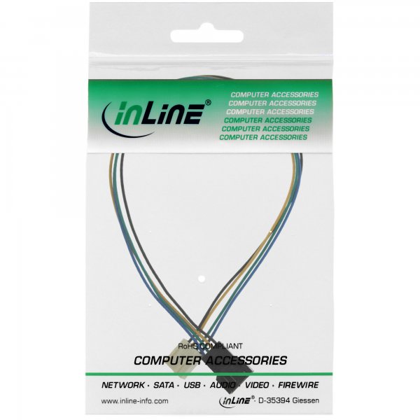 InLine Cavo alimentazione ventole 4pin Fan M - 4pin Fan F - tachimetrico - 0,30m