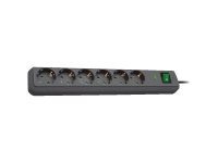 Brennenstuhl Eco-Line - 6 presa(e) AC - Tipo F - 3680 W - 13500 A - Nero - IP20