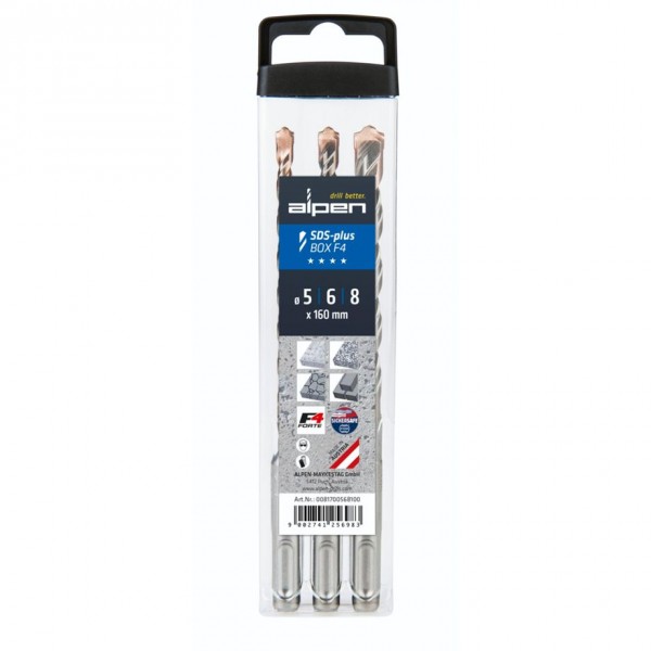 ALPEN-MAYKESTAG Alpen SDS+ F4 Box 3 tlg. 5-6-8x1 60