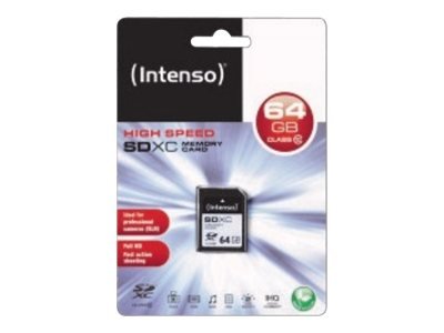 Intenso 3411490 - 64 GB - SDXC - Classe 10 - 25 MB/s - Resistente agli urti - A prova di temperatura
