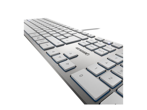 Cherry KC 6000 SLIM - Full-size (100%) - Cablato - USB - QWERTY - Argento - Bianco
