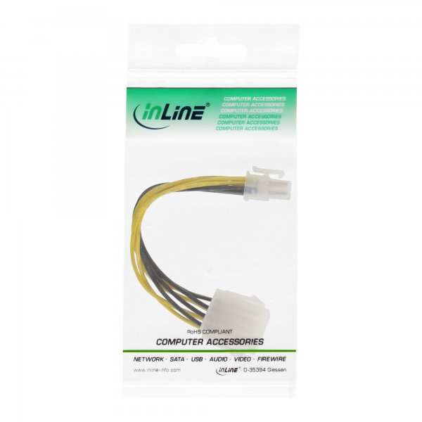InLine Cavo di alimentazione int. da ATX 2.0/EPS 8Pin a ATX1.3 4Pin 12V - 0,15m