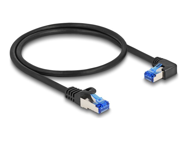 Delock Cavo di rete RJ45 Cat.6A S/FTP dritto / angolato a destra 0,5 m nero - 0,5 m - Cat6a - S/FTP