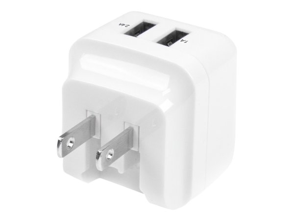 StarTech.com Caricabatterie da Muro a doppia porta x2 USB ad alta potenza ( 17W / 3.4 Amp ) con pres