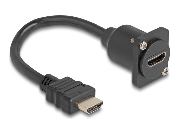 Delock Cavo HDMI di Tipo-D da maschio a femmina nero da 20 cm - 20 m - HDMI tipo A (Standard) - HDMI
