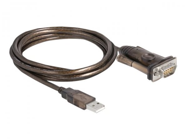 Delock Adattatore USB 2.0 Tipo-A per 1 x seriale RS-232 D-Sub 9 pin maschio con viti 1,5 m - Nero -