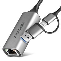 AXAGON ADE-TXCA Adapter USB-C+ USB-A - titangrau - Nic - 1000 Mbps