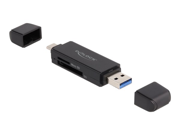 Delock Card SuperSpeed USB 5 Gbps Type-C Typ-A - Card-Reader - Mini SD