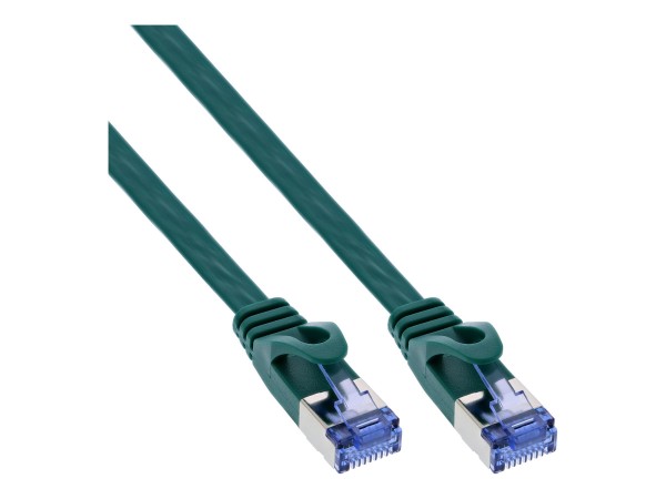 InLine Patch Cable flat - U/FTP - Cat.6A - verde - 10m