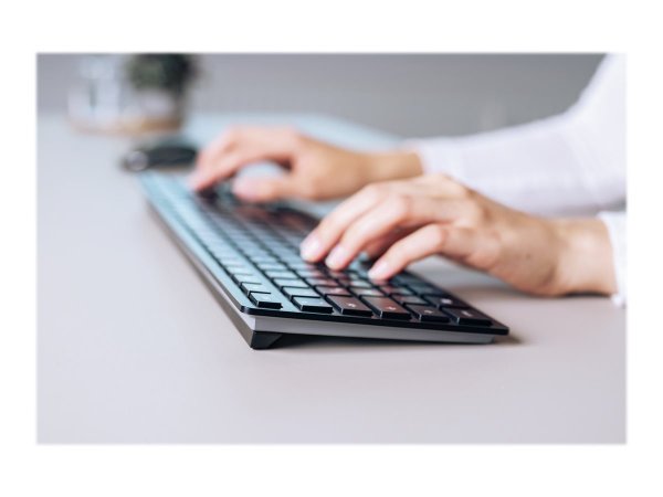 Cherry KW 9100 SLIM - Wireless - RF senza fili + Bluetooth - QWERTZ - Nero