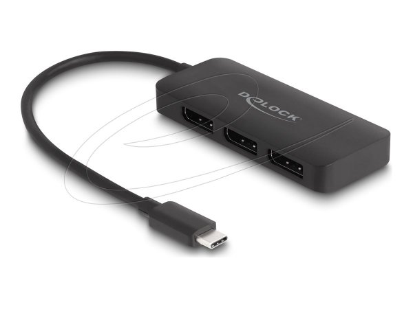 Delock USB Type-C Splitter DP Alt Mode zu 3 x DisplayPort MST 4K 60 Hz - Adattatore - Audio/multimed