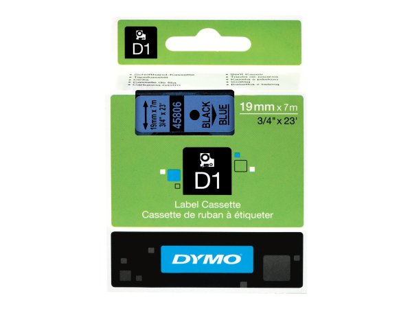 Dymo D1 etichette originali | 19 mm x 7 mm | stampa nera su blu | etichette autoadesive per etichett