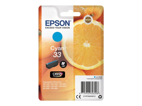 Epson 33 - Cyan - Tintenpatrone C13T33424012 - Originale - Cartuccia di inchiostro