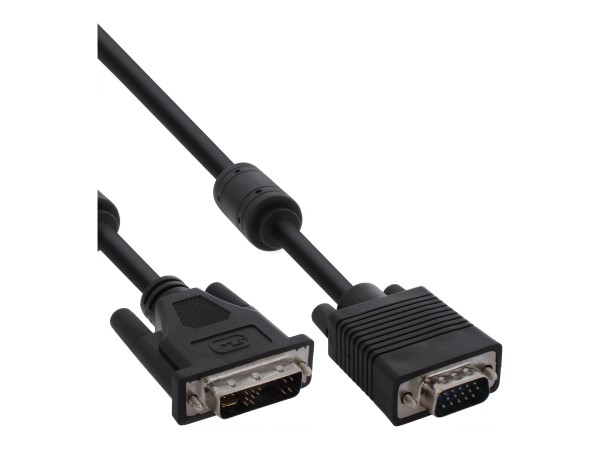InLine Cavo DVI-A 12+5 maschio a VGA 15pin HD maschio - 2m - Analogico - nero