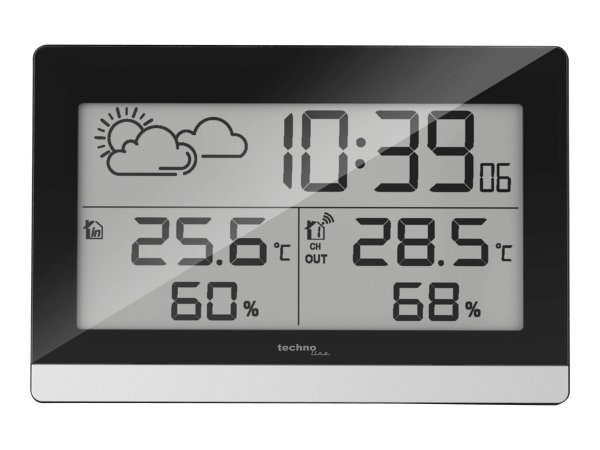 Technoline WS 9255 - Nero - Argento - Igrometro da interno - Termometro da interno - Igrometro per e