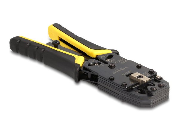 Delock Crimpatrice universale con spellafili per spine modulari 10P (RJ50) - 8P (RJ45) - 6P (RJ12/11