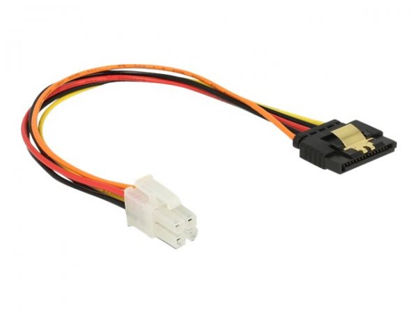 Delock 85519 - 0,2 m - P4 4-pin - SATA a 15 pin - Maschio - Femmina - Dritto
