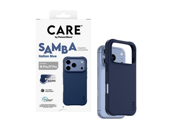 PanzerGlass CARE by Samba Case Italian Blue m. MagSafe iPhone 17/18