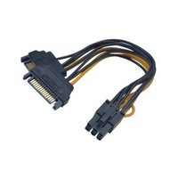 Akasa AK-CBPW13-15 - 0,15 m - 2 x SATA a 15 pin - PCI-E (6-pin) - Nero