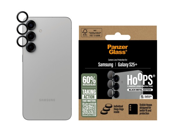 PanzerGlass Hoops - Objektivschutz für Handy - Schwarz - Samsung Galaxy S25+