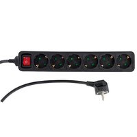 REV Ritter REV 0512380555 - 1,4 m - Interno - Type F (CEE 7/4) - Non gestito - Nero - 6 presa(e) AC