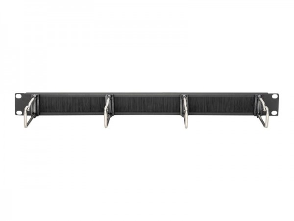 DIGITUS Pannello di gestione cavi con staffe d’acciaio e guarnizione a spazzola per armadi 482,6 mm