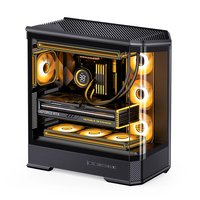 Jonsbo D400 PC-Gehäuse Midi Tower ATX Tempered Glass - schwarz - Midi/minitower - ATX