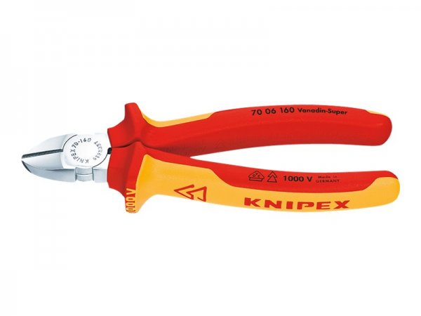KNIPEX 70 06 160 - Pinze diagonali - Acciaio al cromo vanadio - Plastica - Arancione - Rosso - 160 m