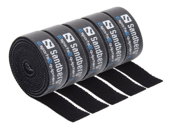 SANDBERG Cable Velcro Strap 5-pack - Fascetta con gancio e anello - Nero - 1000 mm - 73 g - 50 mm -