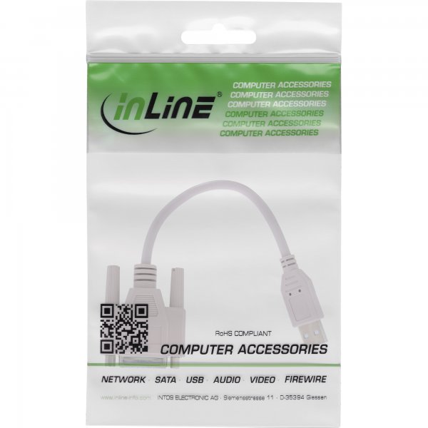 InLine Adattatore USB A maschio / Seriale Sub-D 15pin femmina - cavo 0,2m