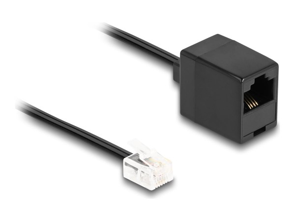 Delock Cavo telefonico da RJ11 maschio a RJ45 femmina nero da 1 m - 1 m - RJ-11 - RJ-45 - Nero - Mas