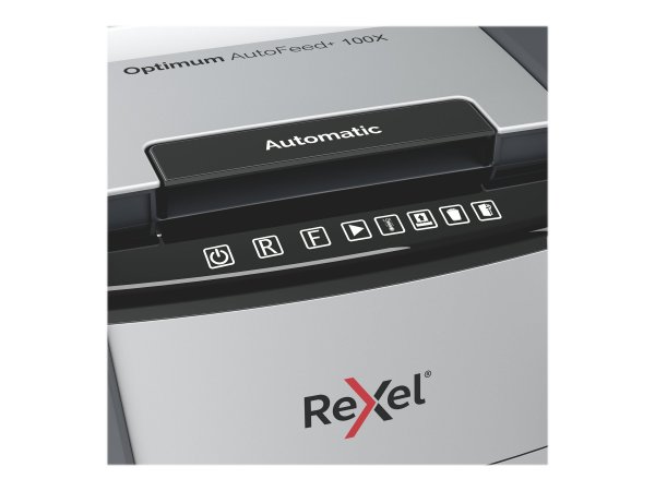 Rexel Optimum AutoFeed+ 100X - Triturazione incrociata - 22 cm - 4 x 28 mm - 34 L - 55 dB - Touch