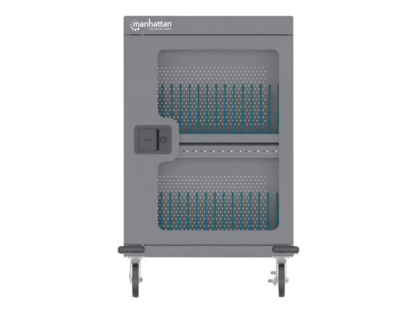 Manhattan 32-Port USB-C Ladeschrank auf Rollen 576 W 32 PD-Ports geräumige fächer für