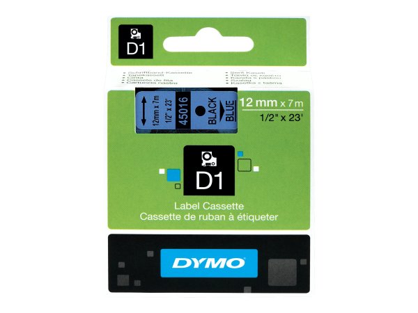 Dymo D1 etichette originali | 12 mm x 7 mm | stampa nera su blu | etichette autoadesive per etichett