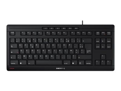 Cherry STREAM KEYBOARD TKL - Cablato - USB - Tasto con meccanismo a forbici - QWERTY - Nero