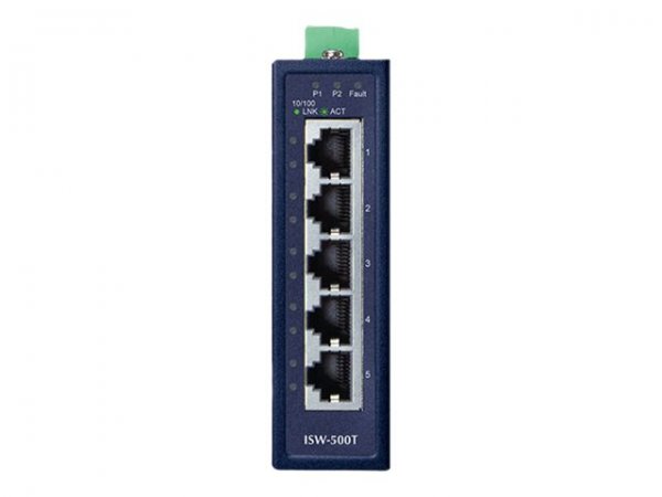 Planet ISW-500T - Non gestito - Fast Ethernet (10/100) - Full duplex - Montabile a parete