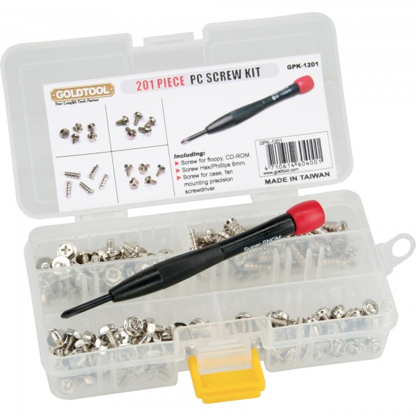 InLine Viti per PC - assortimento in box con cacciavite di precisione - 201pz