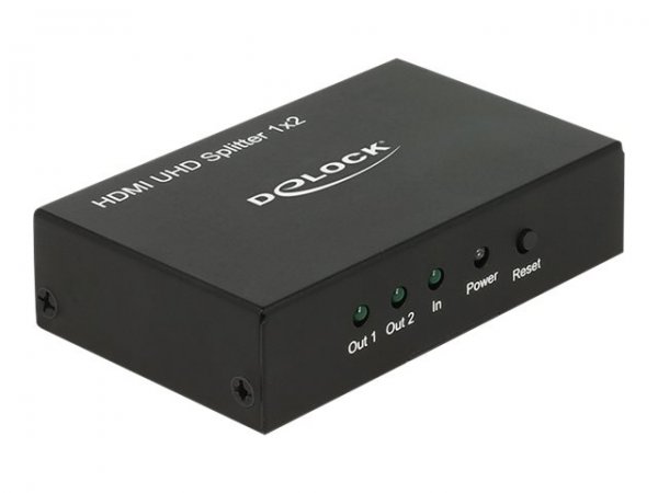 Delock HDMI UHD Splitter 1 x in> 2 out 4K - Video-/Audio-Splitter - 2 - Cavo - Digitale/display/vide