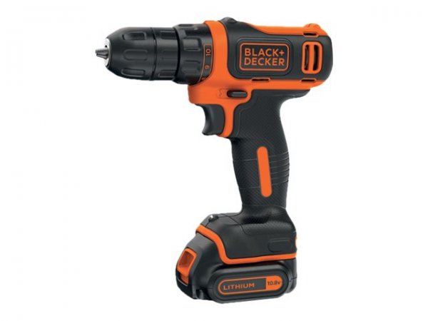 Black & Decker Trapano avv.com.10.8vlitio 1,5ah - Trapano con impugnatura a pistola - Senza chiave -