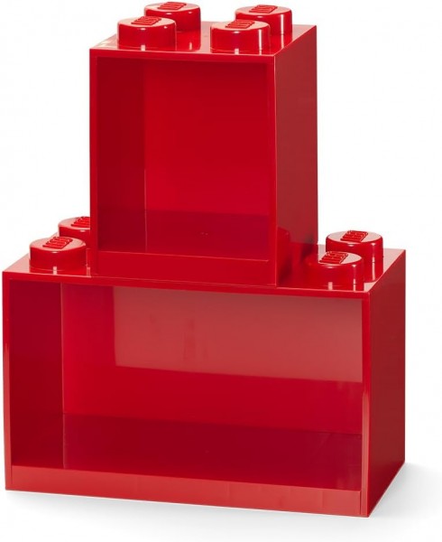 LEGO Regal Brick Shelf Set 8+4 – Red – 2 Shelves – Original LEGO Storage Display 41171730