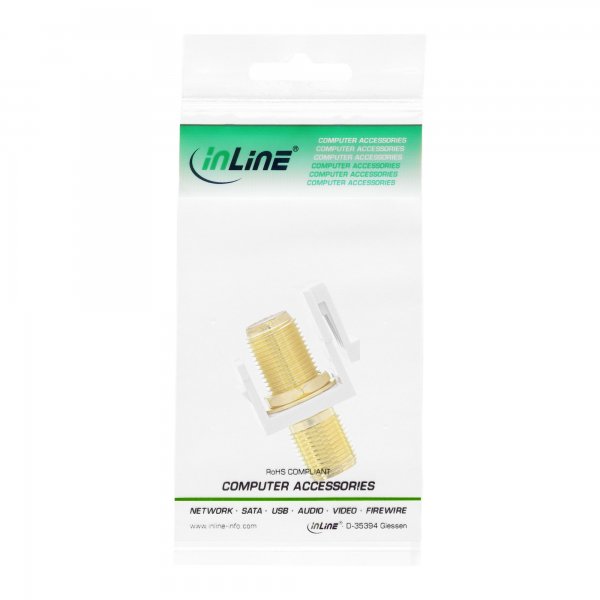 InLine Adattatore Keystone - per cavo satellitare - 2x prese F - bianco