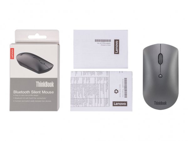 Lenovo ThinkBook - Ambidestro - Ottico - Bluetooth - 2400 DPI - Grigio