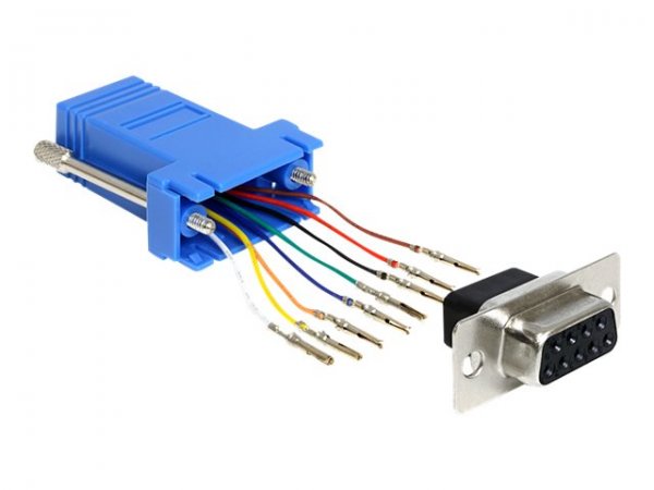 Delock 65430 - Sub-D 9p - RJ45 - Nero - Blu - Argento