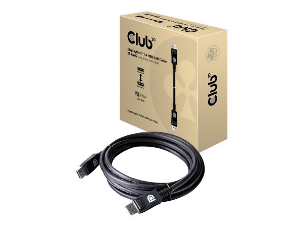 Club 3D DisplayPort 1.4 HBR3 8K 28AWG Cable M/M 3m /9.84ft - 3 m - DisplayPort - DisplayPort - Masch