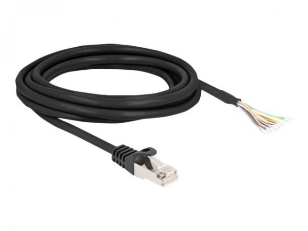 Delock Cavo RJ50 maschio a estremità aperte S/FTP da 1 m nero - 3 m - S/FTP (S-STP) - RJ-50 - Nero