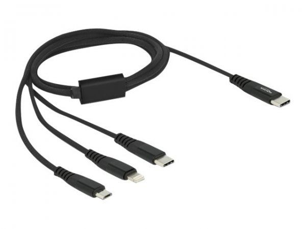 Delock Cavo di ricarica USB 3 in 1 USB Type-C a Lightning / Micro USB / USB Type-C da 1 m - 1 m - US