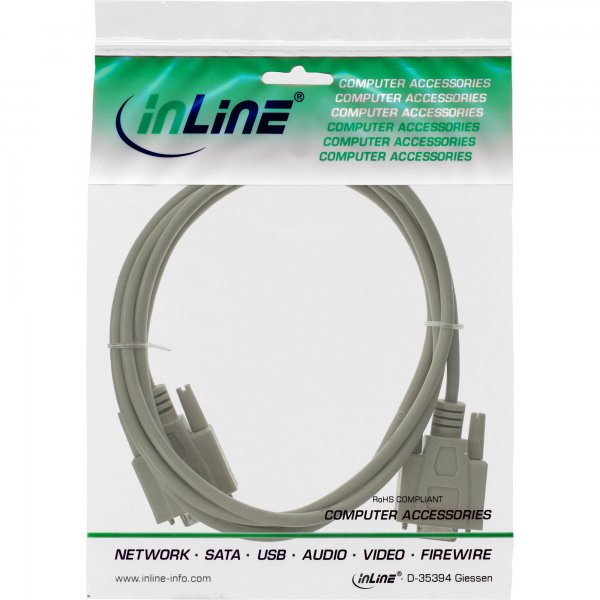 InLine Cavo seriale - Sub-D 9pin maschio / femmina - pressofuso - Pin 1:1 - 20m