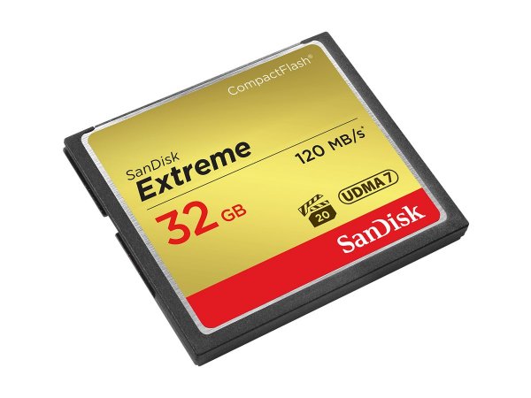 SanDisk 32GB Extreme - 32 GB - CompactFlash - 120 MB/s - 85 MB/s - Nero - Oro - Rosso